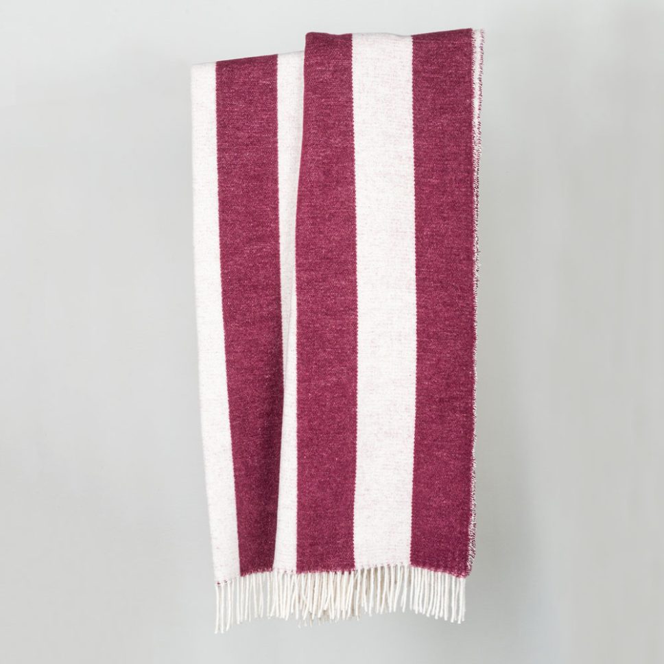 1001193 - Woll-Mix Decke-Stripe aus recycelten Rohstoffen anthrazite-offwhite – Bild 8