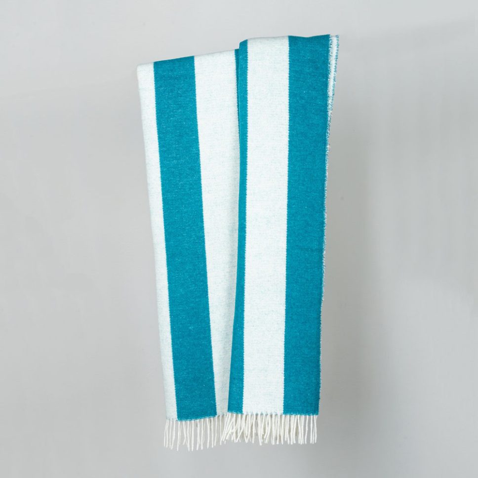 1001193 - Woll-Mix Decke-Stripe aus recycelten Rohstoffen anthrazite-offwhite – Bild 10