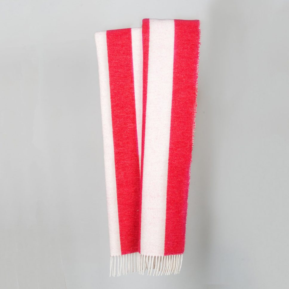 1001193 - Woll-Mix Decke-Stripe aus recycelten Rohstoffen anthrazite-offwhite – Bild 14